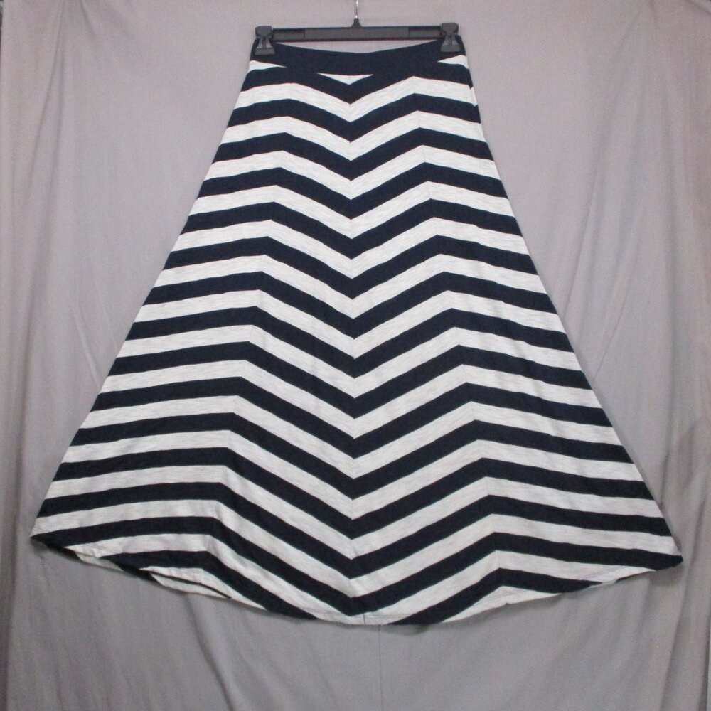 INC International Concept Chevron Midi Skirt Blue & White Women Size | M